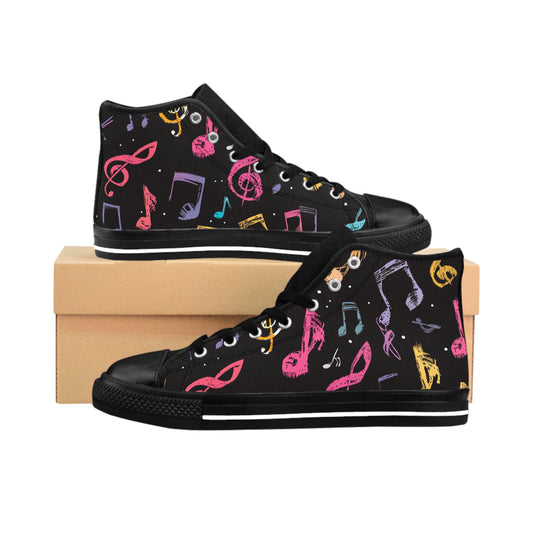 Colorful Musical Notes Men's Classic Sneakers